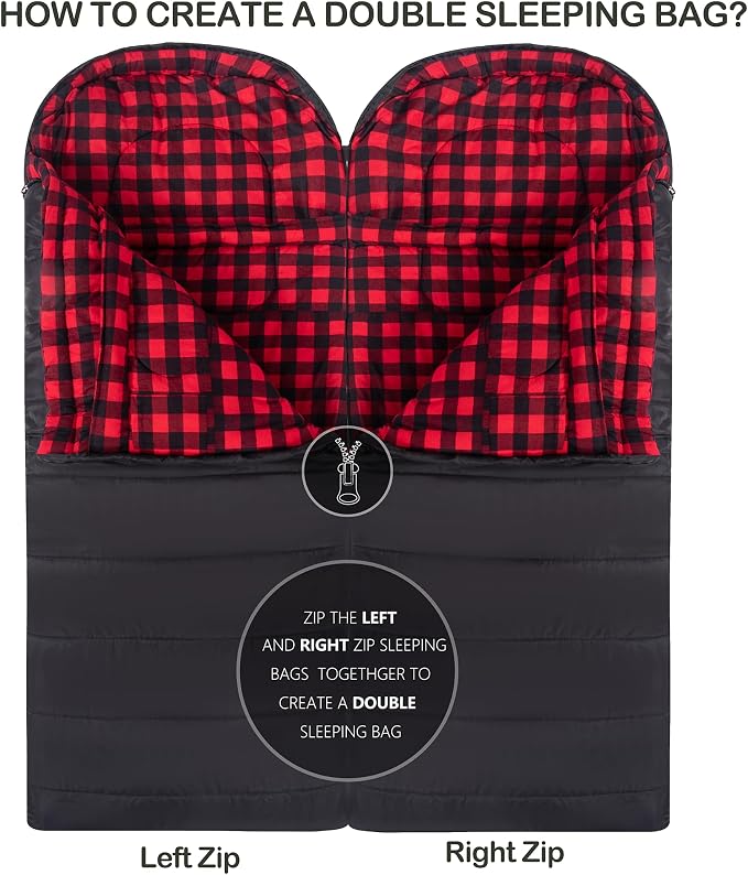 0 Degree Sleeping Bag 100% Cotton Flannel XXL - Image 5