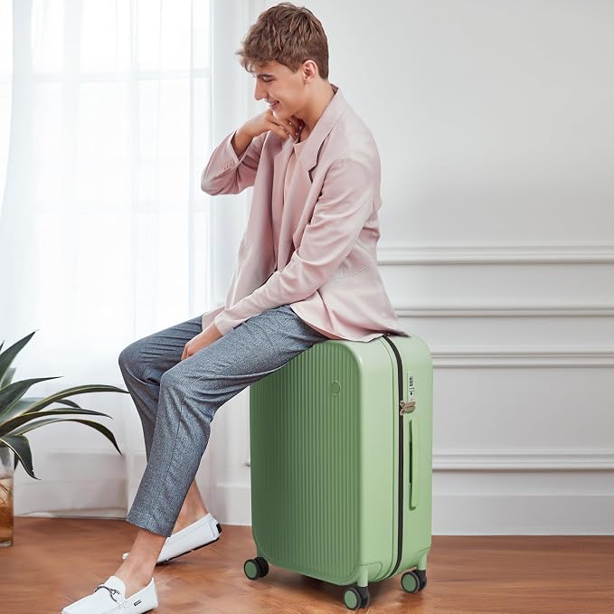 mixi 24 Inch Checked Luggage PC Hardshell Suitcases - Image 2