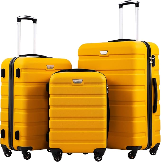 Coolife Luggage 3 Piece Set Suitcase Spinner Hardshell Lightweight TSA Lock) by COOLIFE