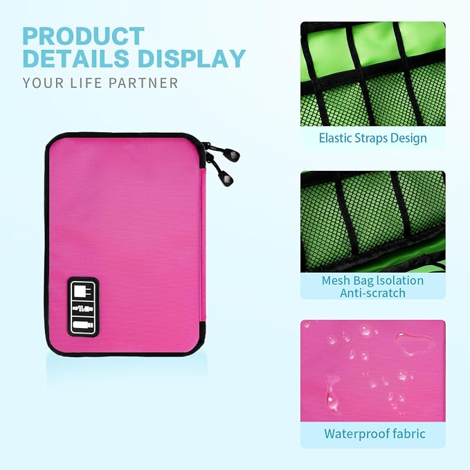 Electronics Travel Organizer, Portable Waterproof Electronic Travel Storage Bag - Image 4