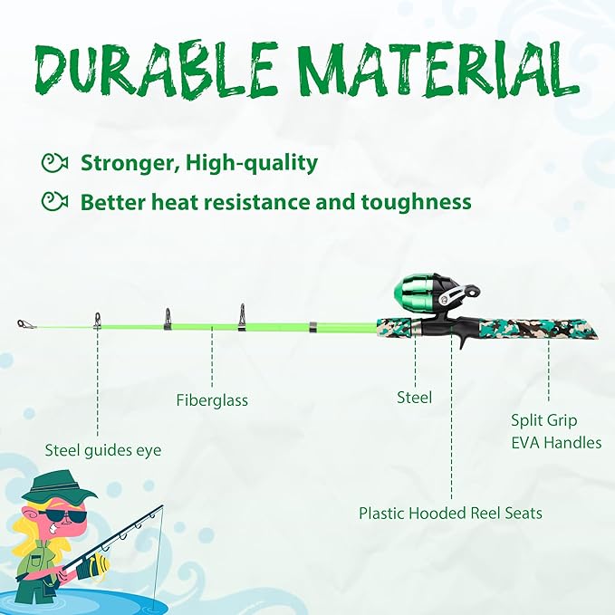 Kids Fishing Pole, Portable Telescopic Kids Fishing Poles - Image 5