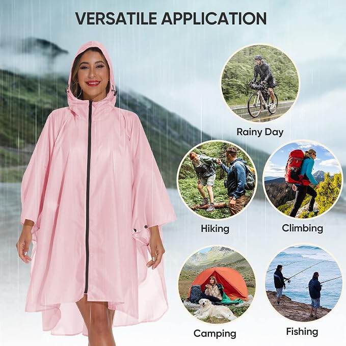 PTEROMY Hooded Rain Poncho for Adult - Image 7