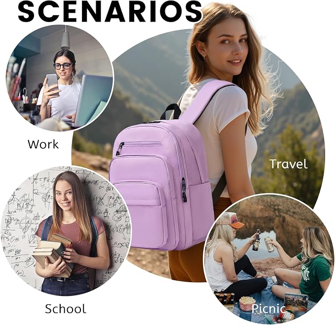 Lanola Basic Multi-Pocket Multipurpose Backpack Classical Water Resistant - Image 7