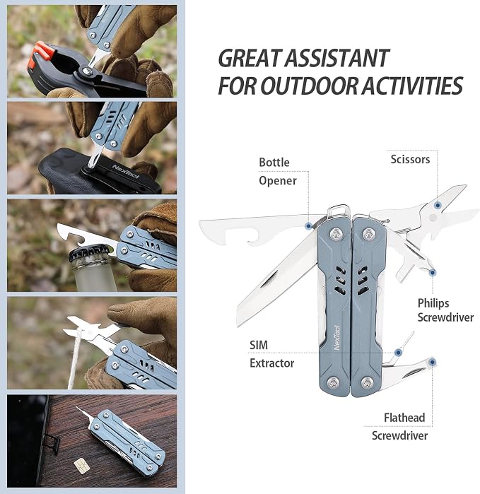 NexTool Mini Sailor S11 Keychain Multitool, 11-in-1 Compact EDC Pliers - Image 7