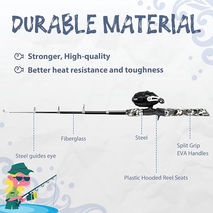 Kids Fishing Pole, Portable Telescopic Kids Fishing Poles - Image 5