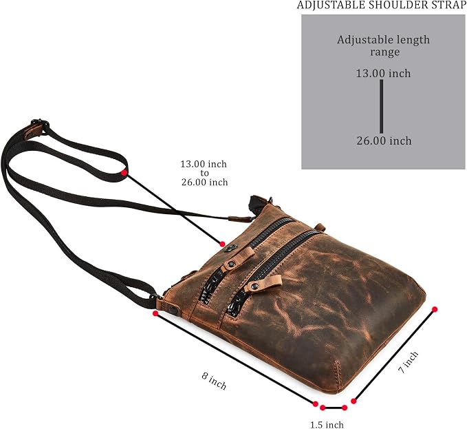 Crossbody Sling Bag for Women Small Real Leather Purse Vintage Travel Crossover - Image 3