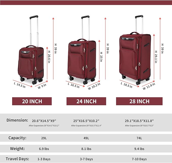 3-Piece Softside Expandable Luggage Set - Image 2