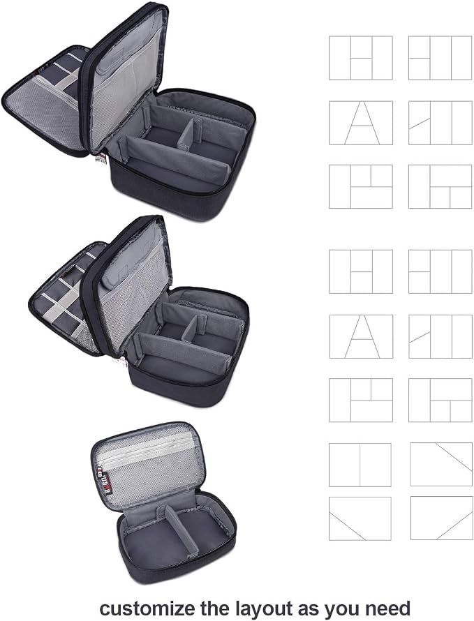 BUBM 3pcs Double Layer Electronic Organizer, Travel Gadgets Bag - Image 6