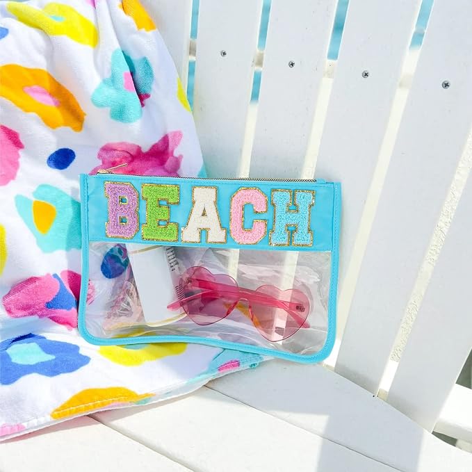 DYSHAYEN Chenille Letter Clear Zipper Pouch - Image 5