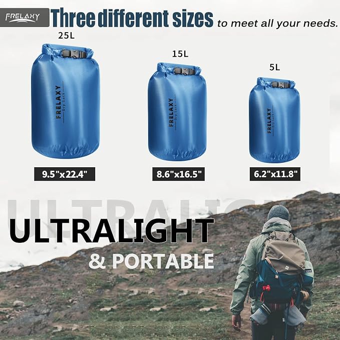 Frelaxy Waterproof Dry Bag 2 Pack/3 Pack, Lightweight Portable Dry Bags - Image 2
