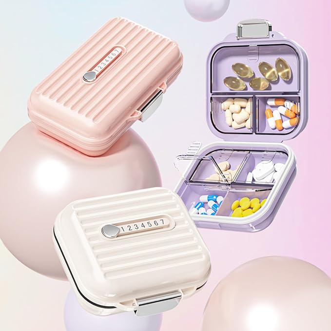Travel Pill Organizer Box with Medicine Labels, 7 Compartments Portable Pill - Image 7