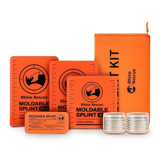 RHINO RESCUE First Aid Splint 36" X 4.3" Orange-Gray, Keep Bones in Position by RHINORESCUE