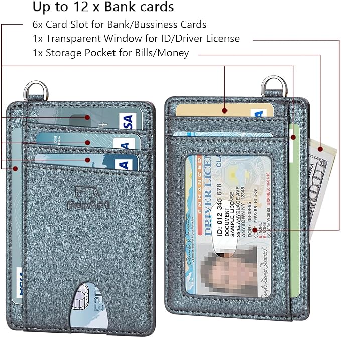 FurArt Slim Minimalist Wallet, Front Pocket Wallets, RFID Blocking, Credit Card - Image 6