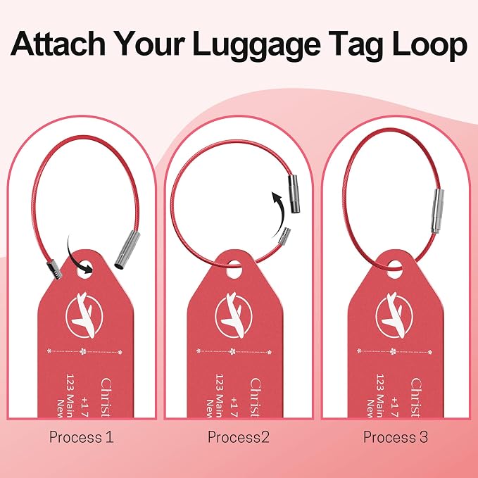 4 PCS Personalized Metal Luggage Tag – Personalized Engraved Suitcase Tag - Image 3
