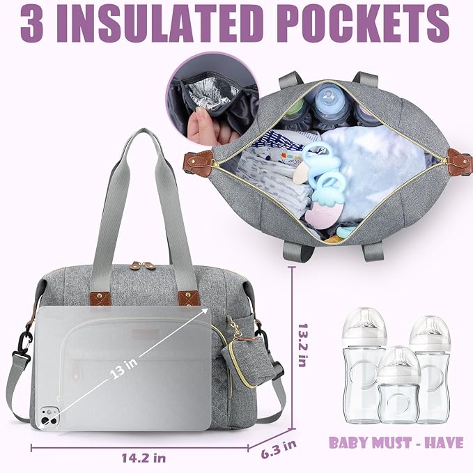 Tuwubi Diaper Bag Tote, Baby Diaper Bag - Image 4