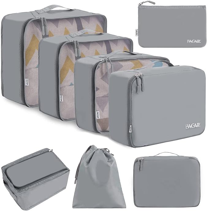 BAGAIL 8 Set Packing Cubes Luggage Packing Organizers by BAGAIL