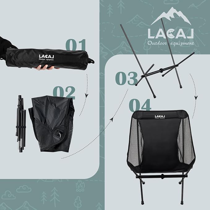 Ultra-Light Folding Camping Chair, All-Aluminum Frame, Surper Breathable Fabric - Image 7