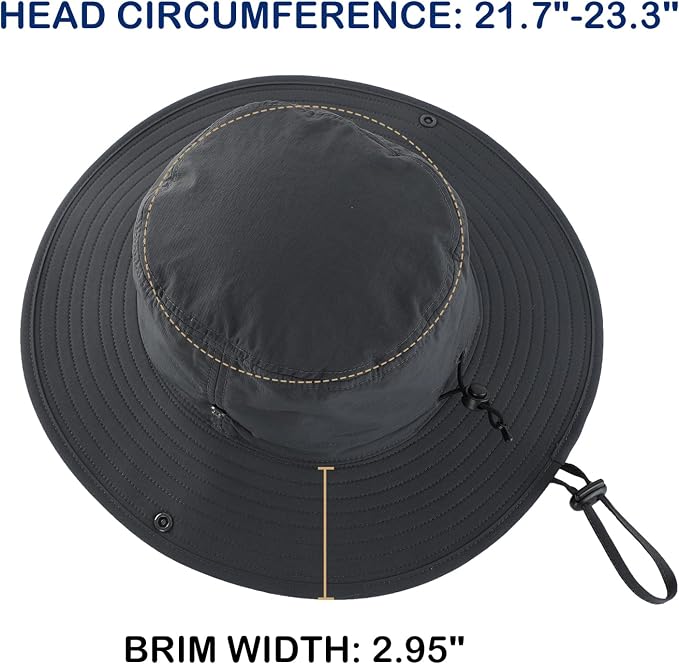 Connectyle Sun Hat for Men Women Outdoor UV Protection Safari Hat for Fishing - Image 3