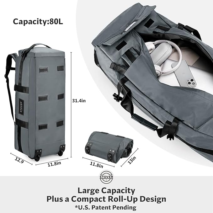 STOVER 80L Rolling Duffel Bag - Image 2
