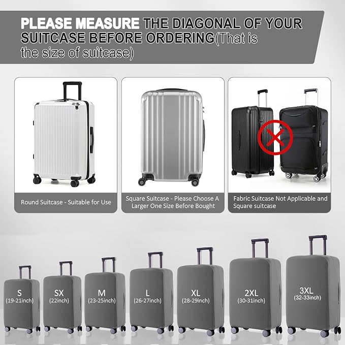 Travel Luggage Cover Suitcase Protector Scratch-Resistant Fit 19-31 Inch - Image 5