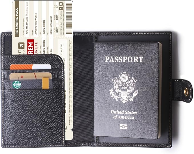 Genuine Leather Passport Case, RFID Passport Cover - Image 2