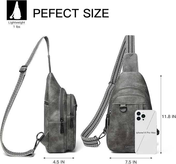 7L Sling Bag for Women Men Leather Small Sling Backpack Daypack Anti Theft - Image 5