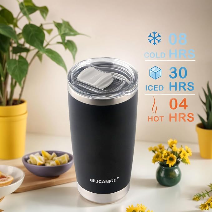 Black 20 oz Stainless Steel Double Wall Vacuum Insulated Tumbler - Image 8