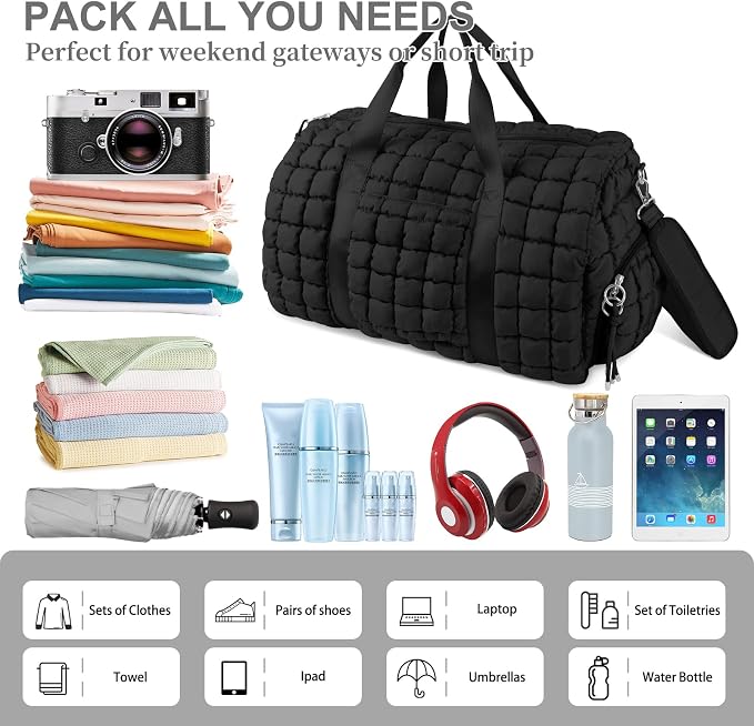 Quilted Travel Duffle Bag Gym Bag - Image 5