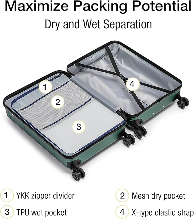 KYME Hardside Carry On Luggage 22x14x9 Airline Approved - Image 3