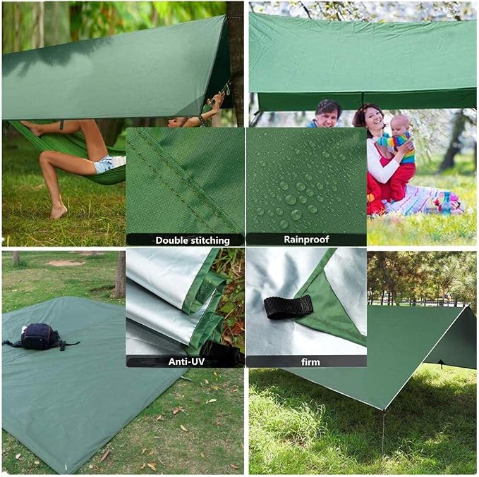 Camping Hammock with Rain Fly Tarp and Mosquito Net with Tree Straps，1/2 Person - Image 5