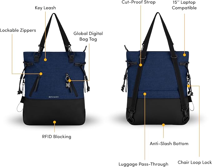 Sherpani Tempest, Anti-Theft Convertible Backpack, Teacher Tote Bag, Travel - Image 6