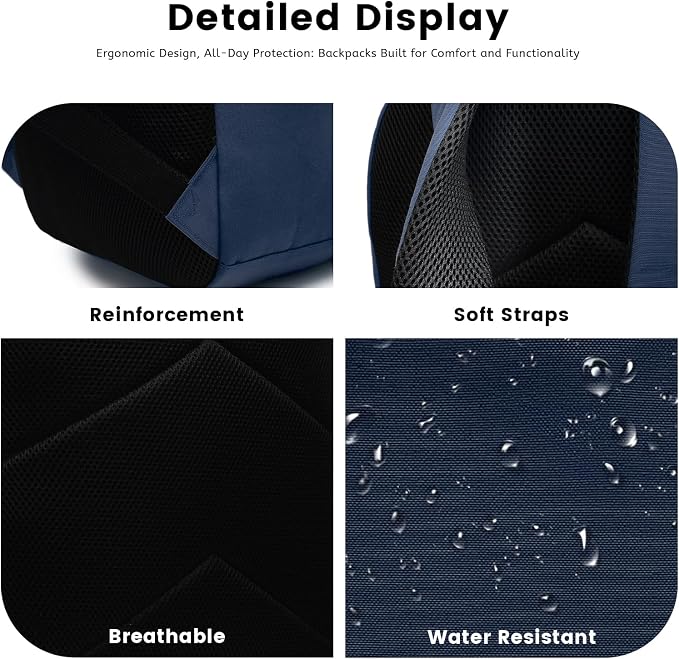 Lanola Basic Multi-Pocket Multipurpose Backpack Classical Water Resistant - Image 6