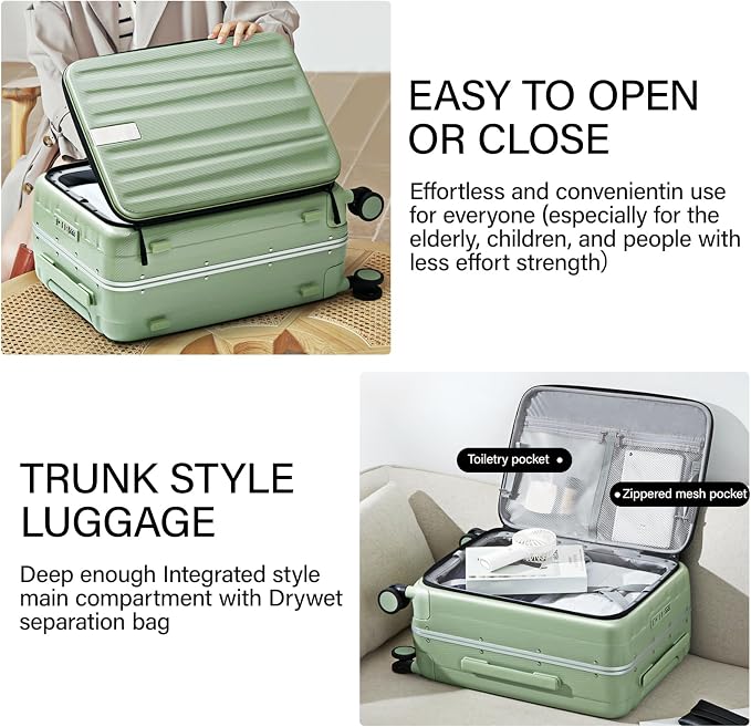 Hanke 26 Inch Large checked Luggage PC Hard Shell luggage Top Opening Aluminum - Image 5