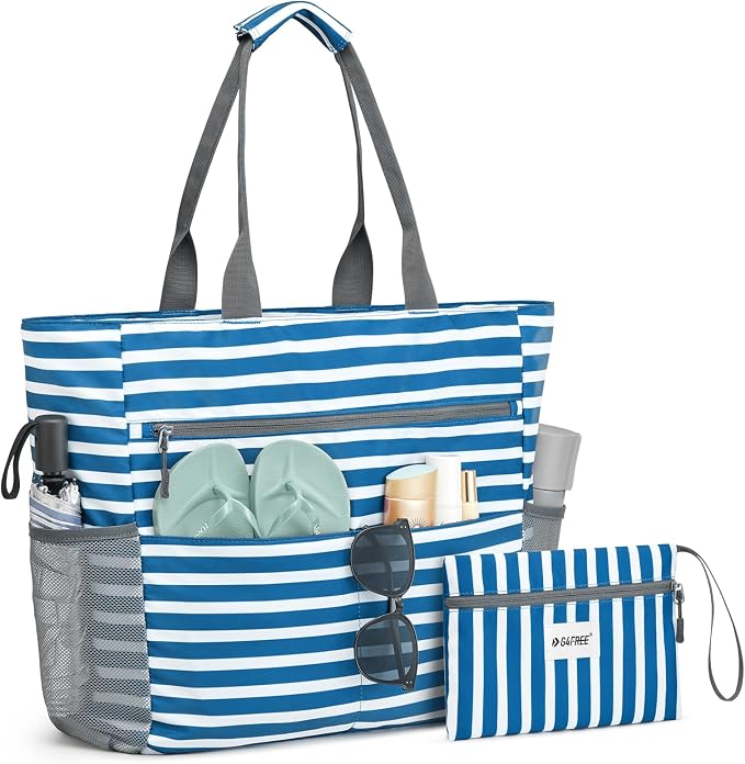 G4Free Beach Bag, Waterproof Sandproof Beach Tote Bag, Large Capacity Foldable by G4Free