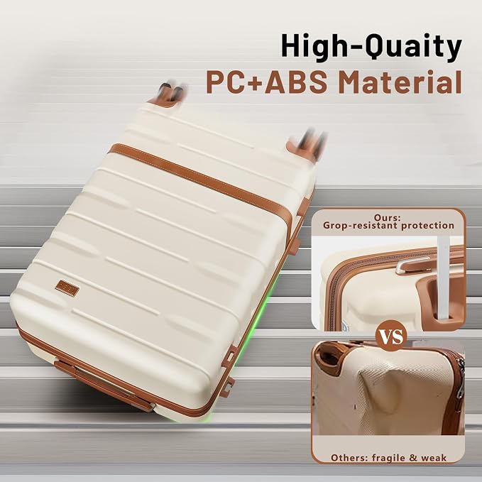 Luggage Sets, Suitcase with Spinner Wheels, PC+ABS Hardshell Travel Luggage Set - Image 2