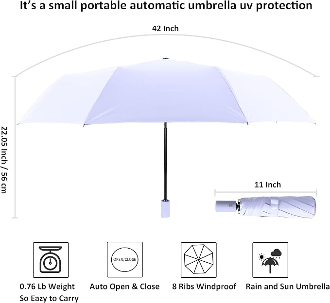 BAODINI Small UV Protection Travel Umbrella Compact - Image 4