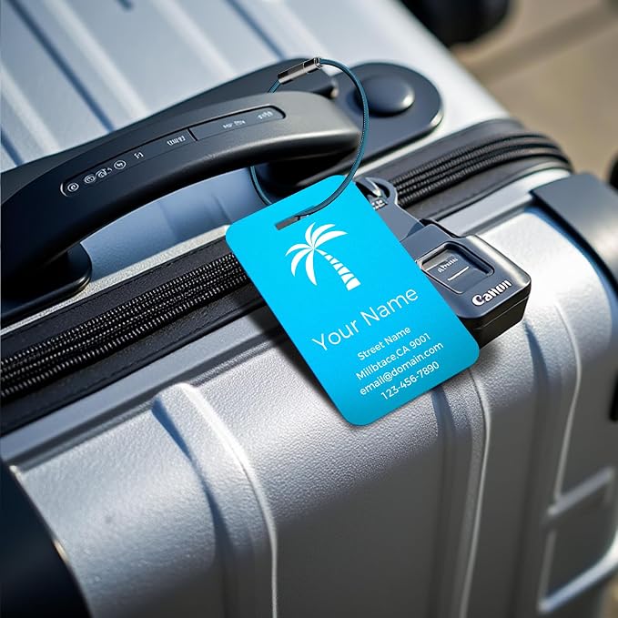 Personalized Luggage Tags, Custom Luggage Tags 4 Pack TSA Approved Double Sided - Image 2