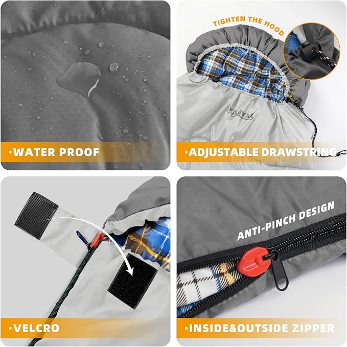 Camping Sleeping Bag, 32℉ Sleeping Bags - Image 3