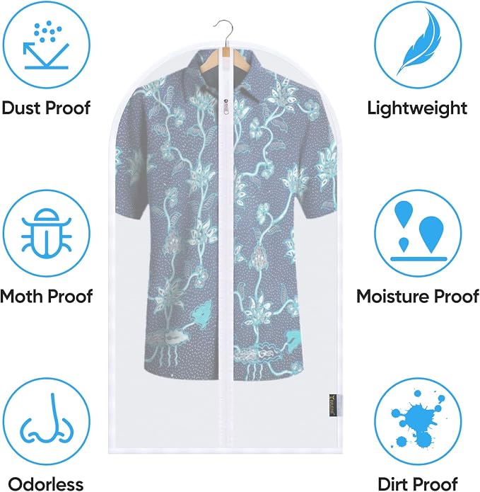 BALEINE 40'' Translucent Garment Bags, 6 Packs PEVA Dress Bag - Image 3
