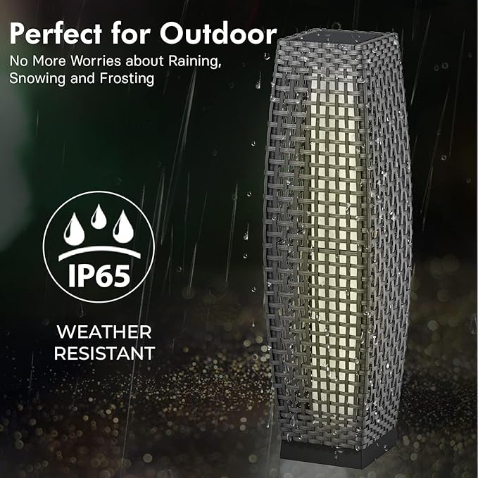 Grand patio Solar Outdoor Floor Lamp Solar Powered Lantern Water-Resistant - Image 4