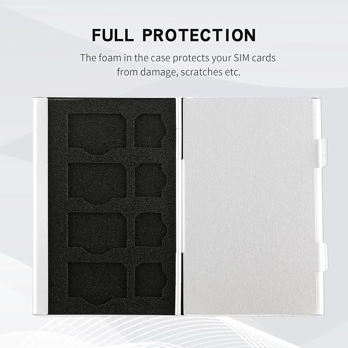 Aluminum SIM Card Case, 16Slots Ultrathin SIM Card Holder, Fit - Image 4