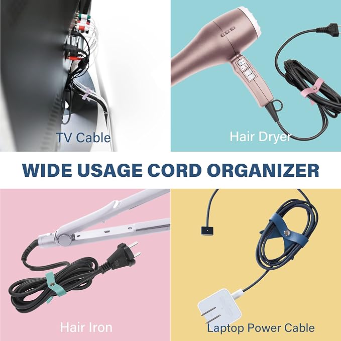 SenseAGE 5 Pack Cord Organizer, Bow Cord Keeper, Cable Organizer USB Holder - Image 2
