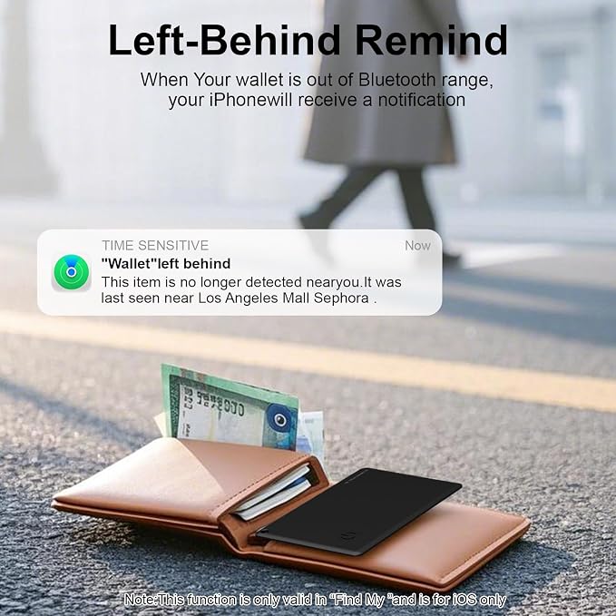 Wallet Tracker Card for Find My, Slim Wallet Finder, Smart Bluetooth Tracker Tag - Image 4