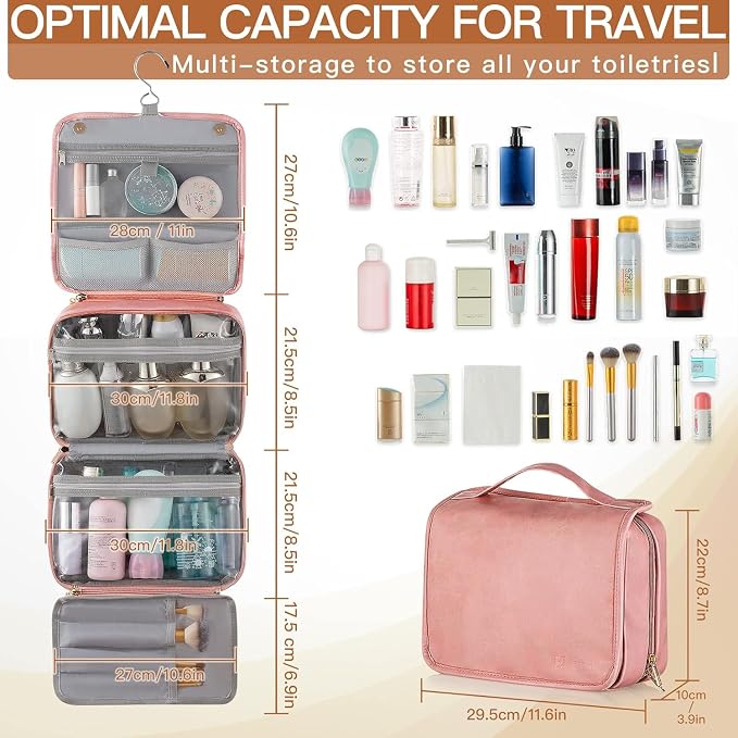 Elviros Hanging Travel Toiletry Bag - Image 3