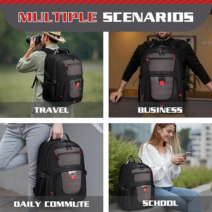 Extra Large Backpack, Travel Backpack, 17.3 Laptop In - Image 6