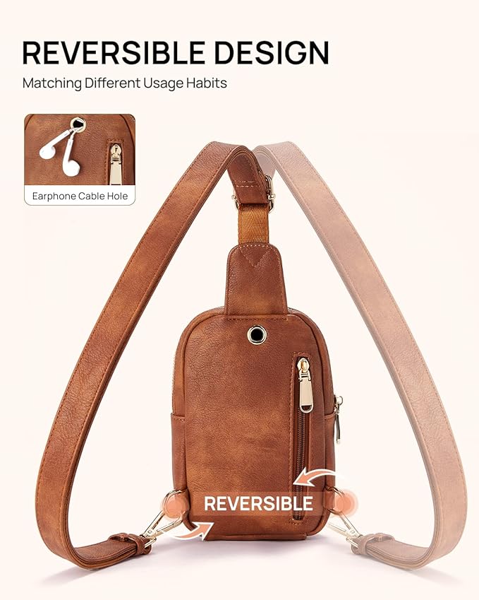 Telena Small Sling Bag for Women Leather Crossbody Fanny Packs Chest Bag for - Image 6