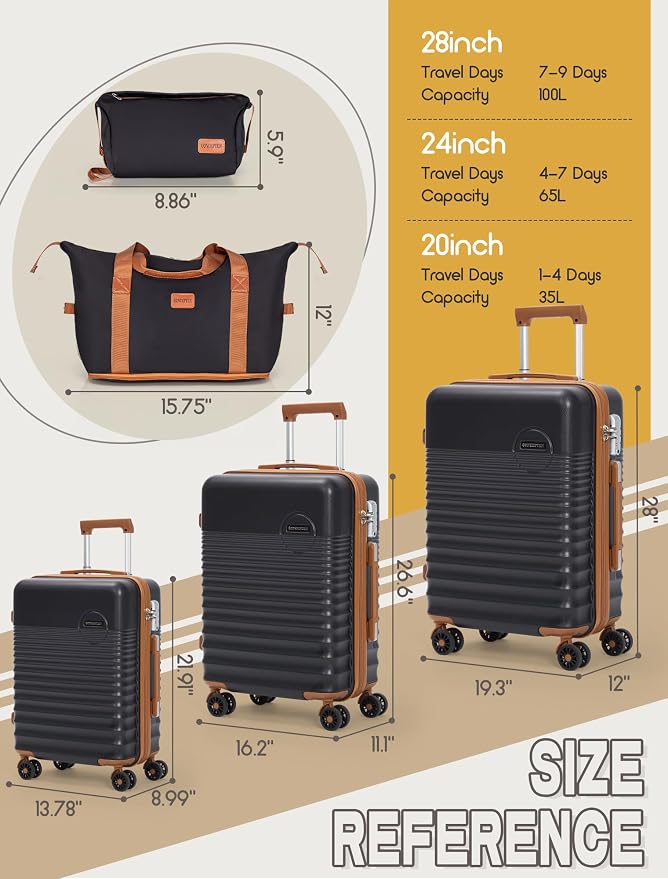 Luggage Sets 5 Piece, Suitcases - Image 6