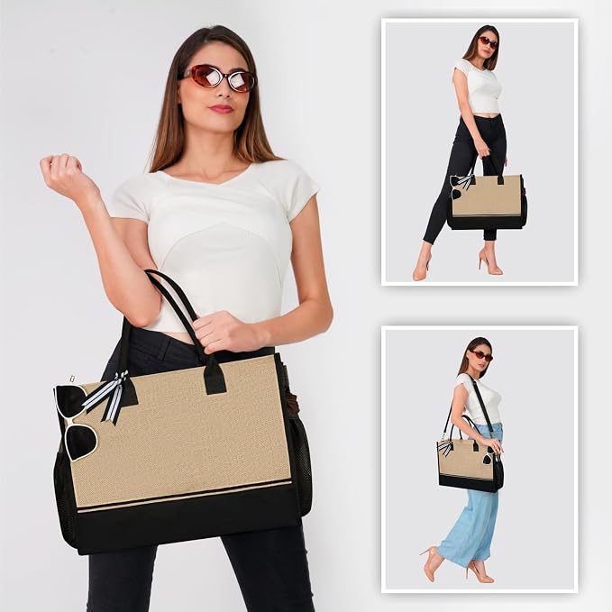 TOPDesign Personalized Initial Canvas Tote Bag, - Image 5