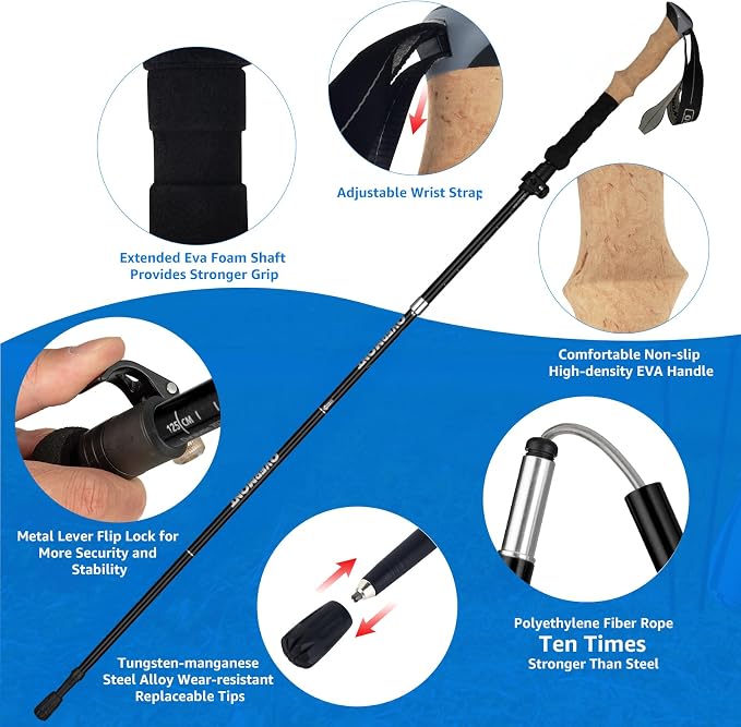 Overmont 7075 Aluminum Trekking Poles - Image 4