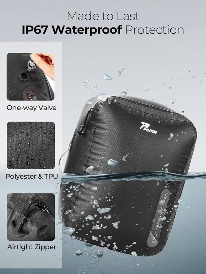 Vacuum Bags for Travel, 180° Open Zipper, IP67 Waterproof, Reusable Space Saver - Image 5